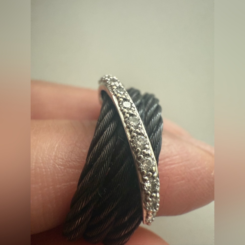 Charriol Celtic Cable Ring 18K Gold Accent size 7.5